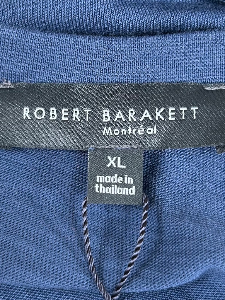 Robert Barakett New Navy Blue Cotton Long Sleeve V-Neck Shirt Size Xl — image 6 of 8